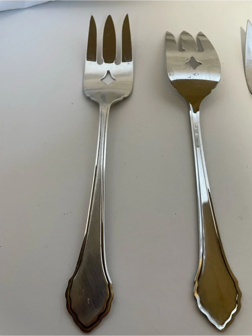 Oneida Silver Tone Stainless Serving Forks - Set of 3